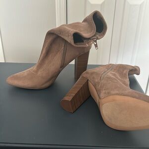 4” tan suede boots.